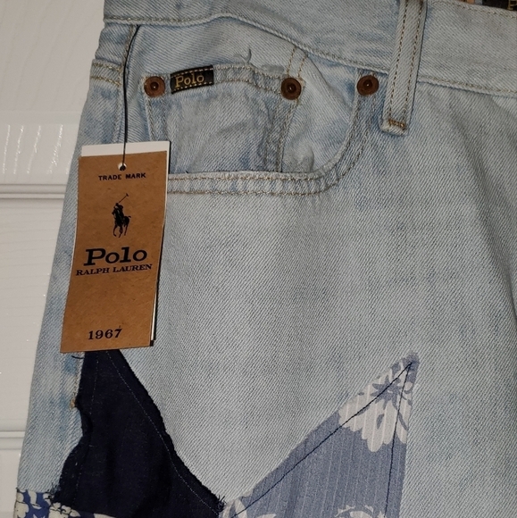 POLO Ralph Lauren The Avery Boyfriend Jeans Star Quilt Patchwork Pattern Size 26 - Picture 6 of 10